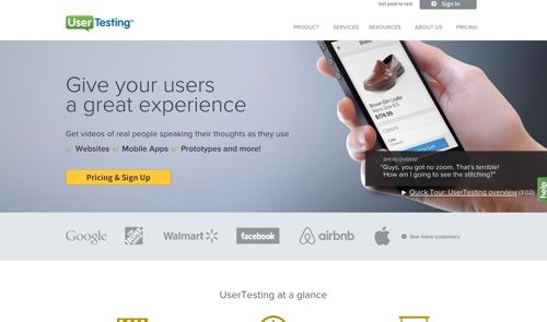 UserTesting website