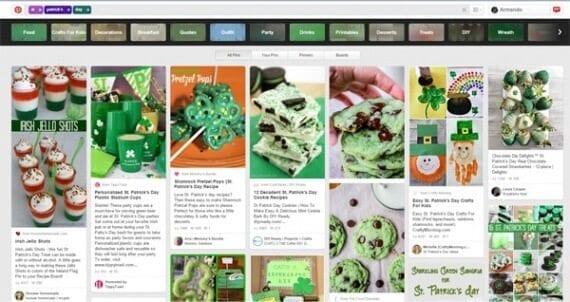 St. Patrick's Day social media content , like pins on Pinterest, is perhaps the simplest example of what you can do to engage potential customers around the holiday.