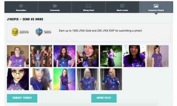 Jinx encourages shoppers to post images of themselves wearing the products Jinx sells. This is a powerful sales tool that can require a lot of effort to manage. Image analysis could automate the process, making it easier for retailers to accept user contributions.
