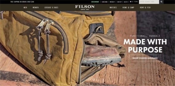 Filson is a good example of a company that uses design to support is brand.