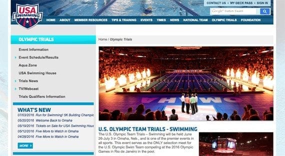 The U.S. Olympic Swimming Trials begin on June 26, 2016.
