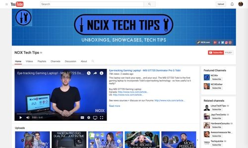 NCIX Tech Tips Channel on YouTube.