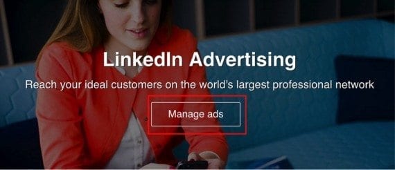 Click "Manage ads" to get started.
