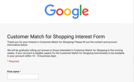 Google Shopping's Customer Match feature is currently available in open beta — you must apply to use it.