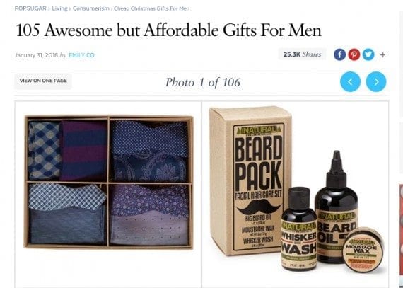 Popsugar, the media and shopping site, published its affordable Christmas gift guide way back in January.
