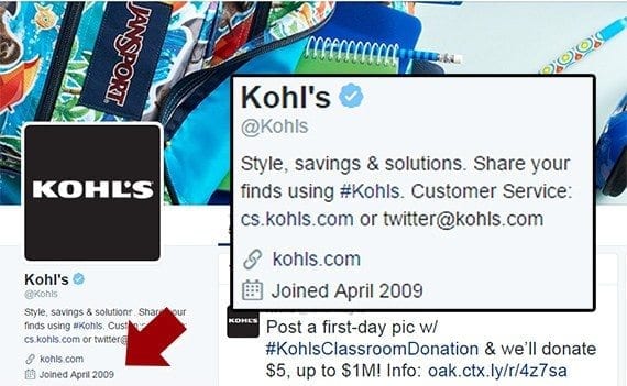 Kohl's has been marketing on Twitter since April 2009. 