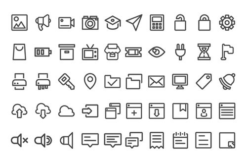 100 Free UI Interface Icon Set with 100 Icons.