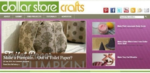 DollarStoreCrafts.com is a blog that provides tips and instruction on cheap and easy crafting projects. The site is an affiliate for merchants that sell craft products.