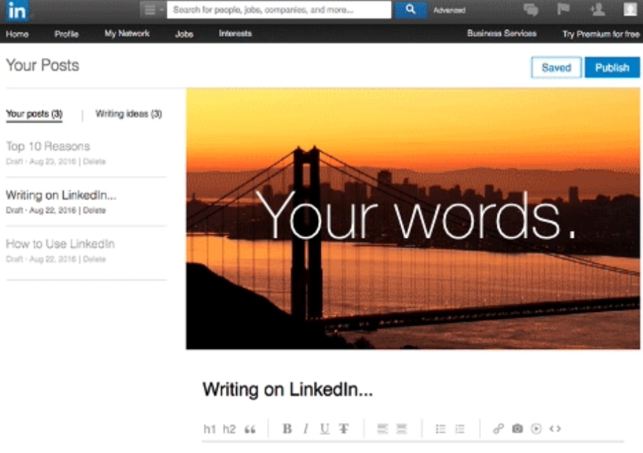 LinkedIn Posts allow you to address topics publicly instead of to your connections only.