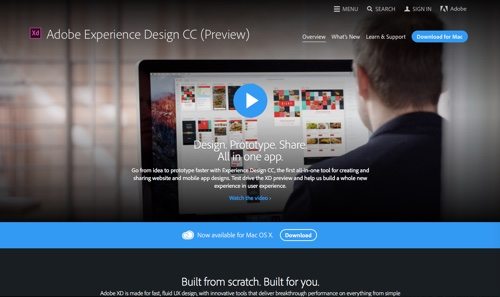 Adobe Experience Design CC.