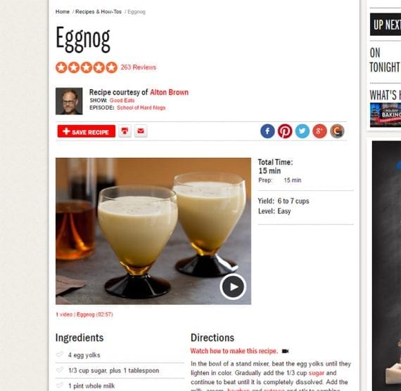 Publish your favorite eggnog recipe as part of your holiday content marketing.