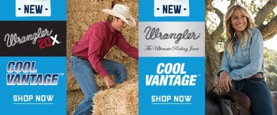 This is an example of two Wrangler stock banner ads that Wrangler retailers may use for co-op ads. While these ads might work well, you can often create your own, brand-specific ads, get them approved, and still receive co-op.