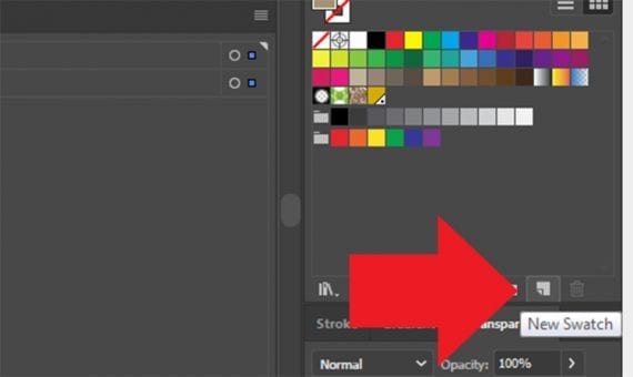 The new swatch icon is in the lower right of the swatch section.