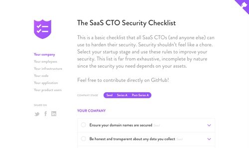 The SaaS CTO Security Checklist.