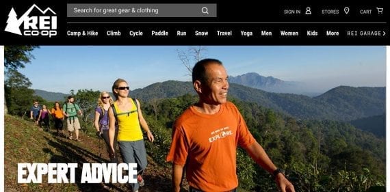 Outdoor goods retailer REI offers an "Expert Advice" section on its website that seeks to educate the entire community of enthusiasts, rather than sell products solely. As a results, the content is widely shared, discussed, and linked to, which helps natural search rankings.