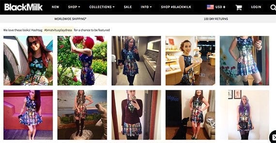 The customer-supplied product images on BlackMilk's site may give new shoppers a better idea of what a product looks like and how it might fit.