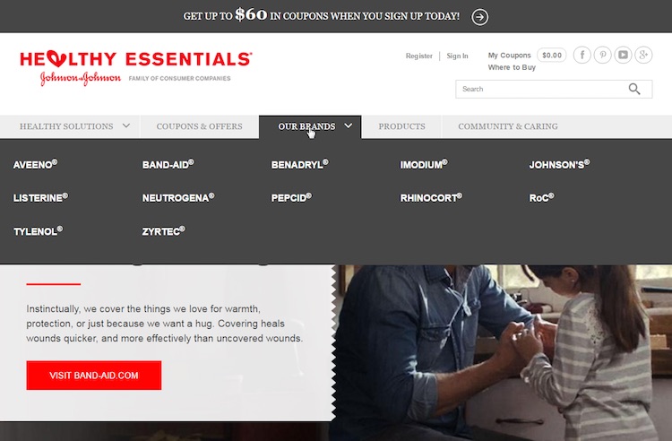 Healthy Essentials drives users through a landing page before linking to the brand’s site.