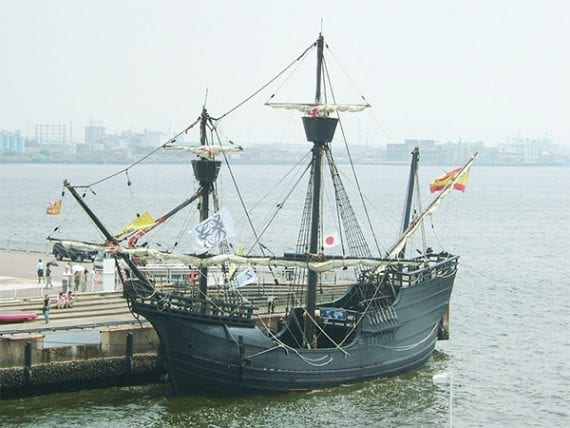This replica of the Victoria was built in 2005. Imagine traveling around the world on a ship that size.