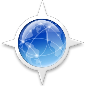 Camino Logo is a blue global with white compass points