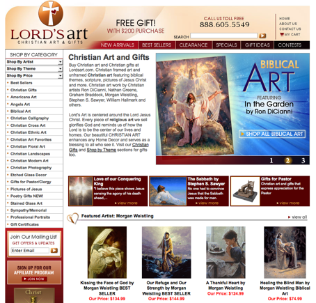 Lord's Art home page.