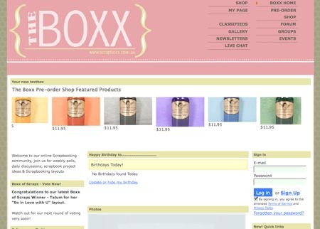 Screenshot of TheBOXX.