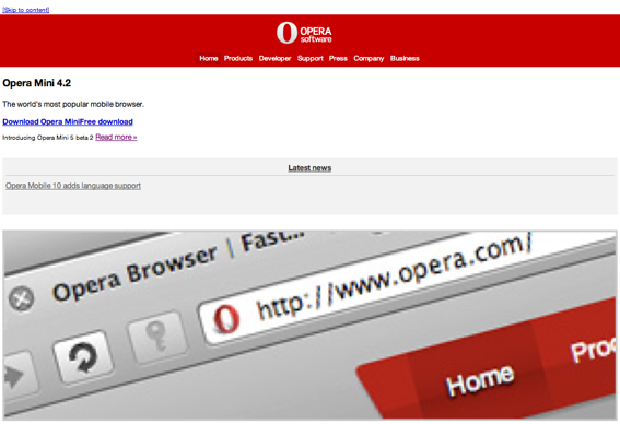 Opera home page smaller.