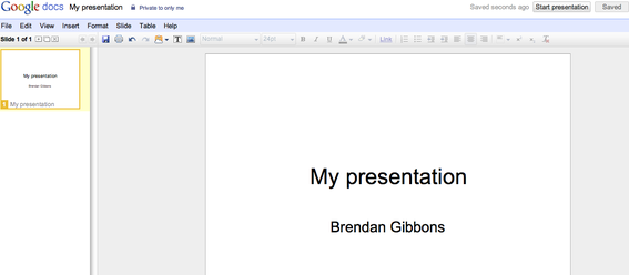 Example of PowerPoint on Google Docs.