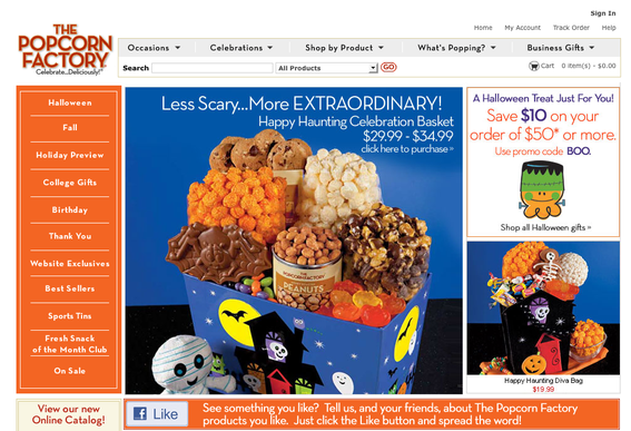 ThePopcornFactory.com home page, non-mobile.