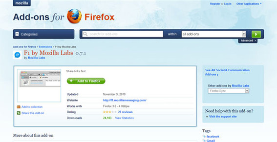 F1 is as simple to install as any other Firefox add-on.