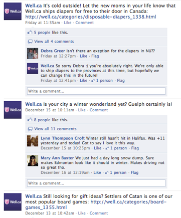 Well.ca Facebook Page posts.