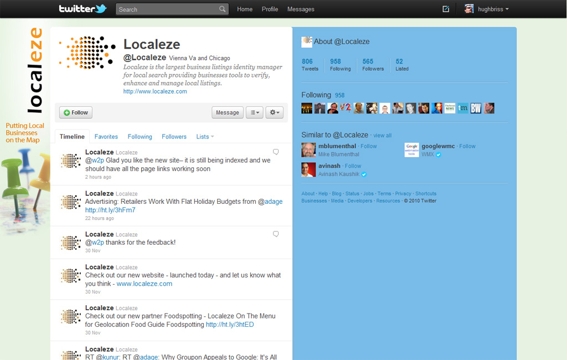 Example 3: Twitter background for Localeze.