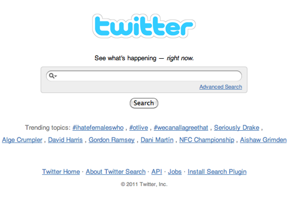 Find followers using Twitter search.