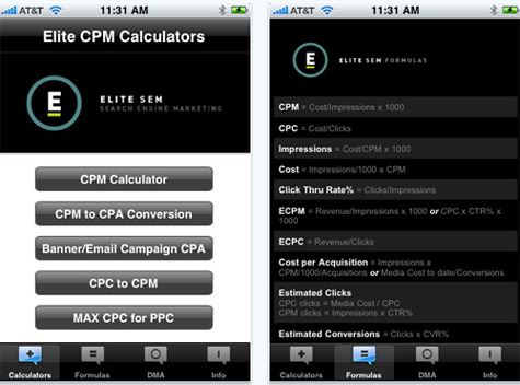Elite SEM Calculator app.