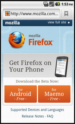 Navigate to Mozilla.com on a mobile device to get the new Firefox 4 Beta.