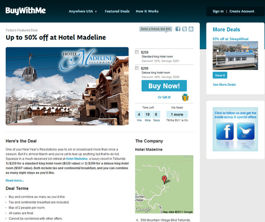 BuyWithMe home page.