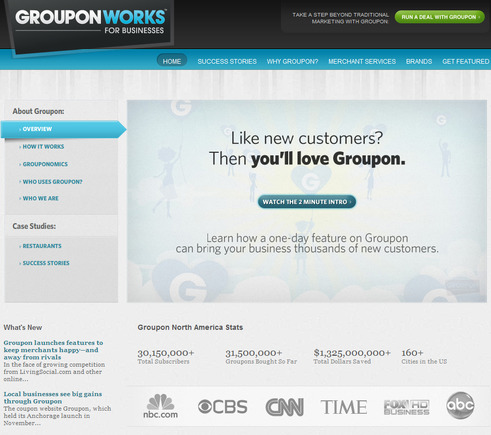 GrouponWorks home page.
