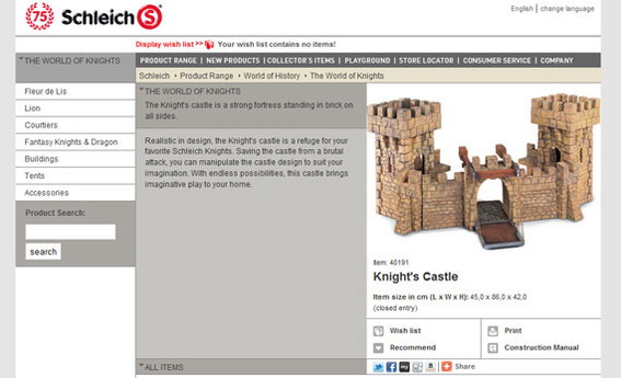 The Knight's Castle from the Schleich site.