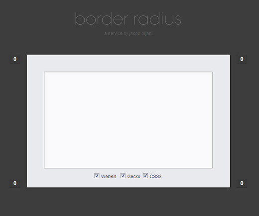 Border Radius home page.