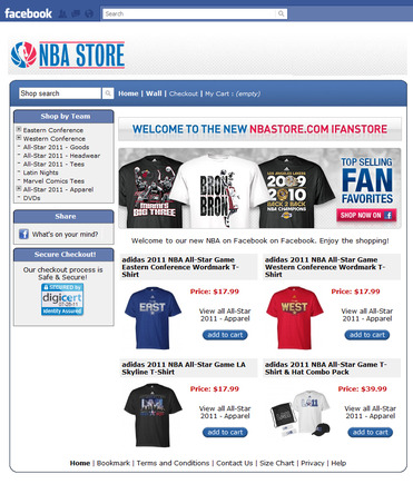 NBA Store on Facebook.