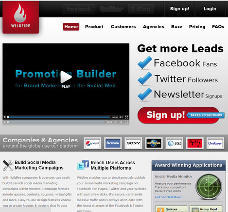 WildFire home page.