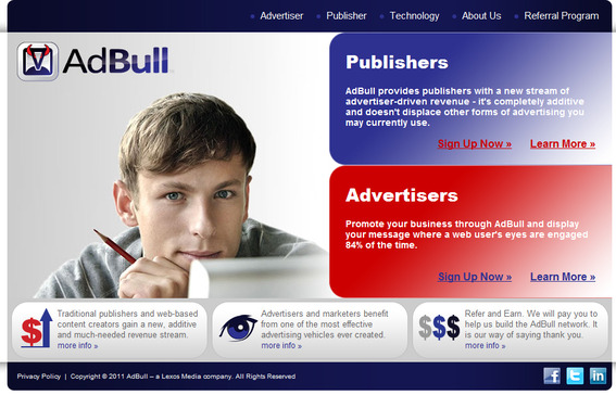 AdBull home page.