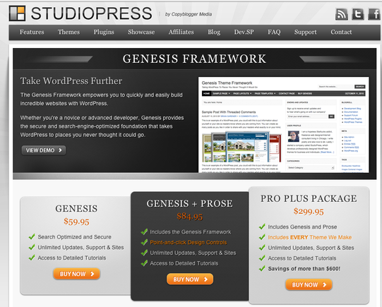 Genesis blog theme, for WordPress.