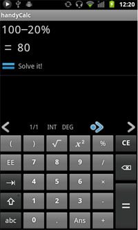 HandyCalc app screenshot.