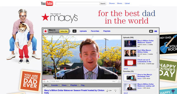 Macy's used YouTube video as part of a national campaign and contest.