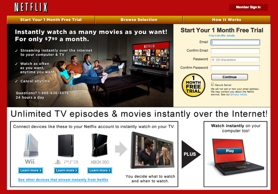 Netflix is an internet subscription service for movies and TV shows.