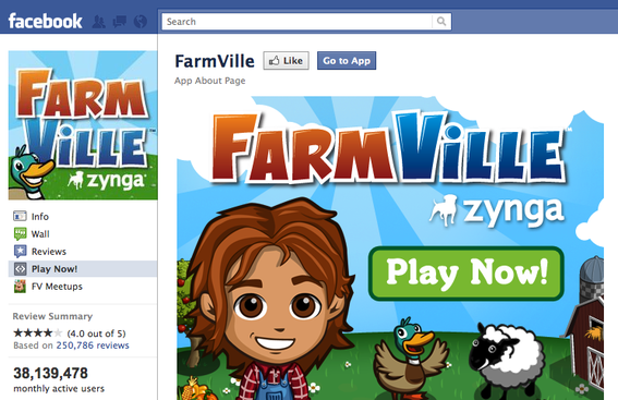 FarmVille, on Facebook.