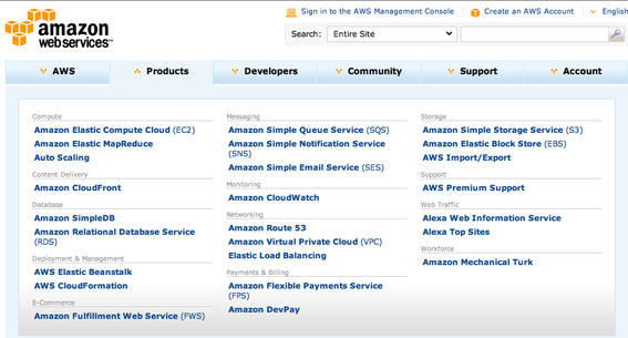 Amazon Web Services is a suite of hosting and computing tools.