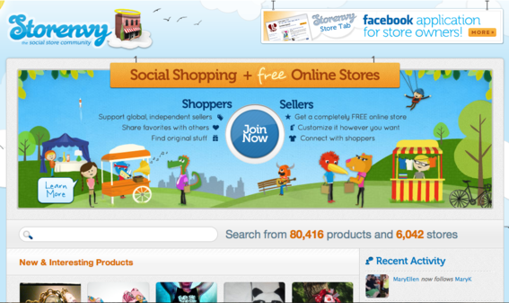 Merchants can create an online store free of charge using Storenvy.