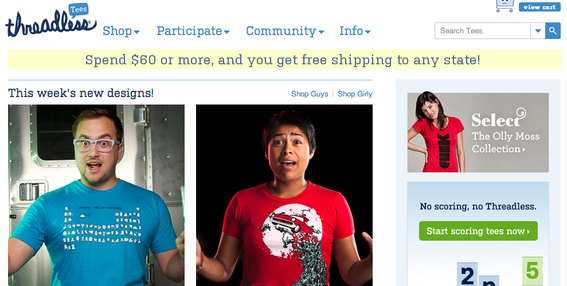 Threadless.com relies on consumers to submit t-shirt designs, and then vote on them.