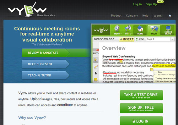 Vyew offers Chromebook users a visual collaboration and sharing solution.